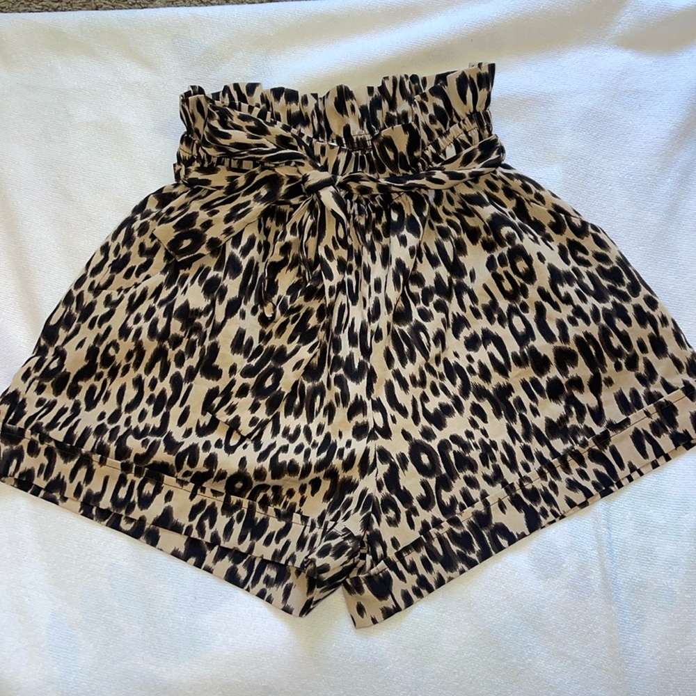 Pink Lily cheetah print flowy shorts
